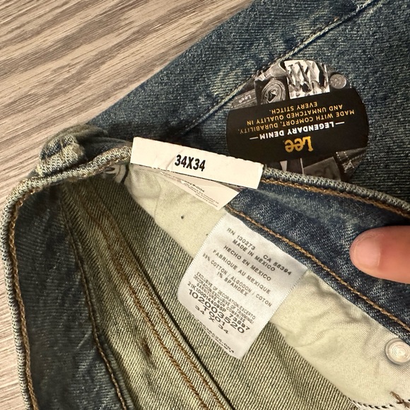 Brand New Men's Lee Fuel Straight Leg Jeans Sits Below Waste 34x34 #102003520 - Picture 4 of 6